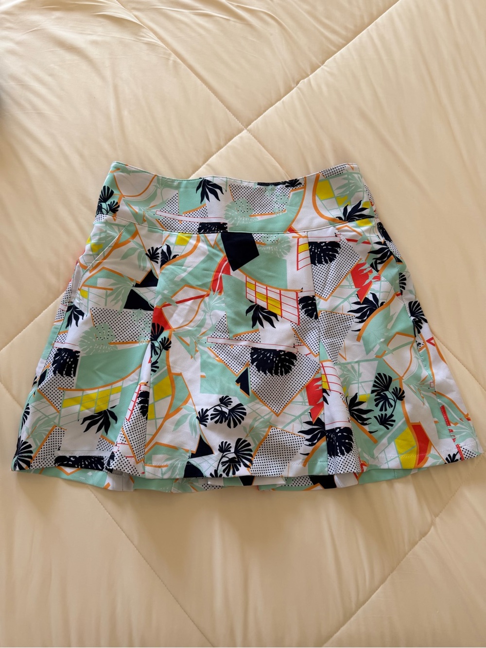 GG Blue Printed Mint Multi-Color Pleated Womens Skirt size 2